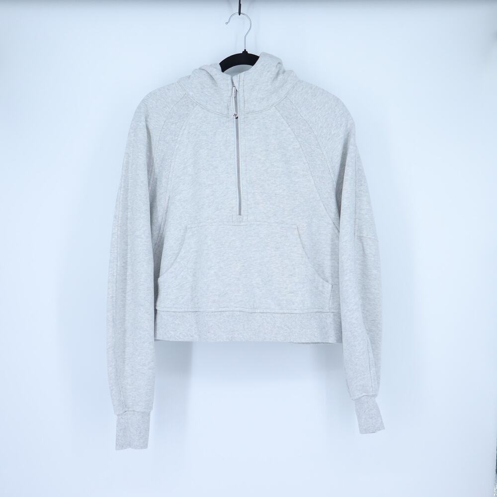 Lululemon Scuba Oversized 1/2 Zip Hoodie Heathered Light Grey Women's M/L